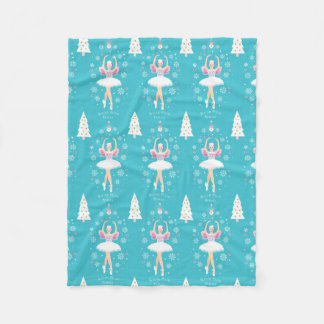 Sweet Pastel Nutcracker Christmas Fleece Blanket