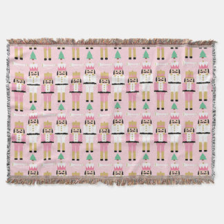 Sweet Pastel Nutcracker Christmas Throw Blanket