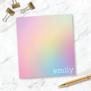 Sweet Pastel Ombré Notepad Personalised w/ Name