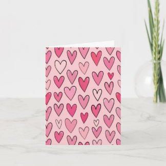 Sweet Pastel Pink Hearts Valentine's Day Card
