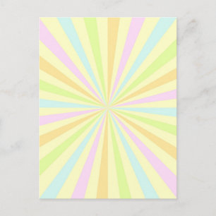 Sweet Pastels Spinning Wheel Burst Postcard