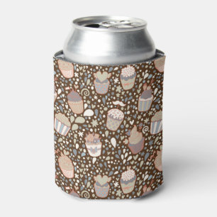 Sweet pattern made of tasty cupcakes can cooler