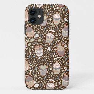 Sweet  pattern made of tasty cupcakes iPhone 11 case