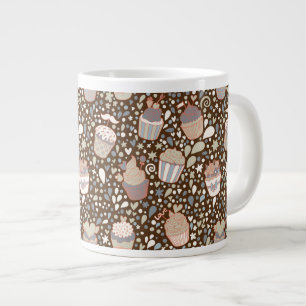 Sweet  pattern made of tasty cupcakes large coffee mug