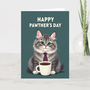 Sweet Pawthers Day Feline Card