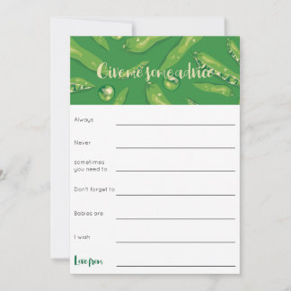 Sweet pea baby shower advice game  invitation