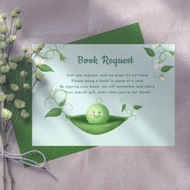 Sweet Pea Baby Shower Book Request Enclosure Card (Creator Uploaded)