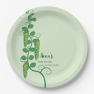 Sweet pea baby shower paper plate