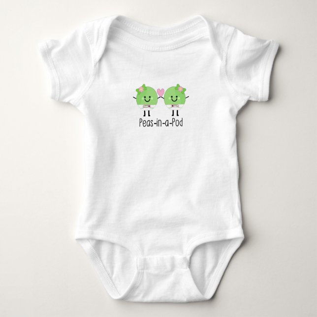 Sweet Pea Baby Twin Girls Bodysuit (Front)