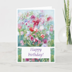 Sweet Pea Birthday Card