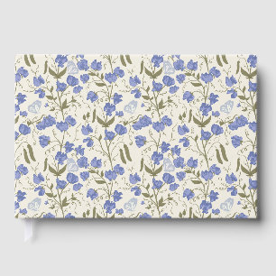 Sweet pea blue and cream cottagecore design guest book