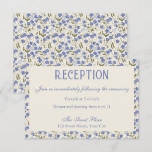 Sweet Pea Blue and Cream Wedding Reception Enclosure Card