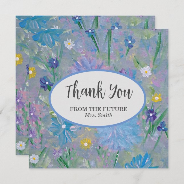 Sweet Pea Bridal Shower Thank You Card (Front/Back)
