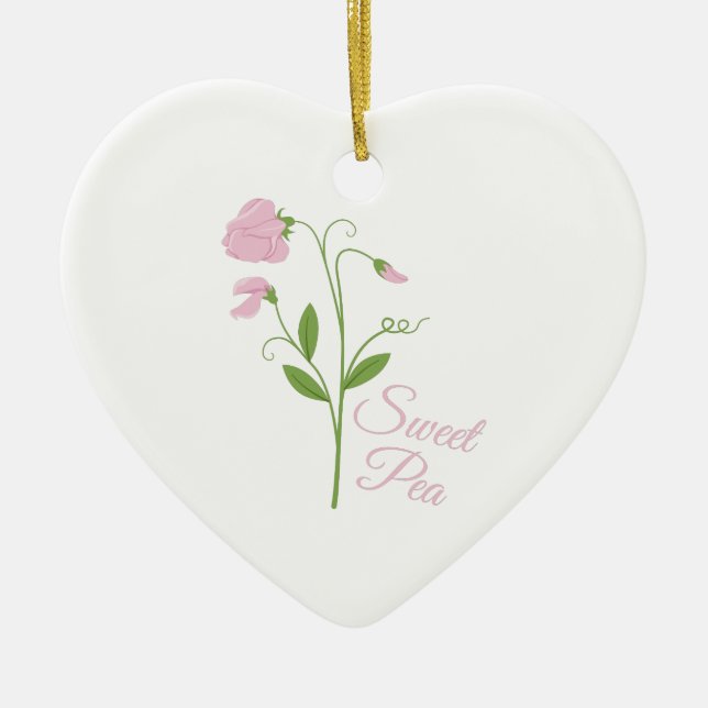 Sweet Pea Ceramic Ornament (Front)
