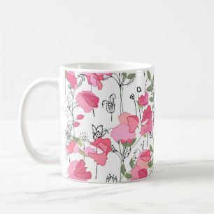 Sweet Pea: Floral Summer Texture. Coffee Mug
