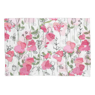 Sweet Pea: Floral Summer Texture. Pillowcase