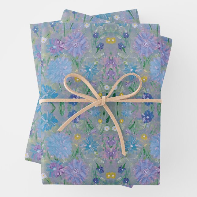 Sweet Pea Floral Wrapping Paper (In situ)