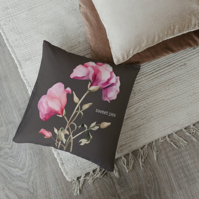 Sweet Pea Flower - Personalise It Cushion (Creator Uploaded)