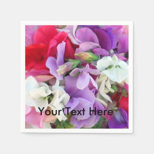 Sweet Pea Flowers Napkin (Front)