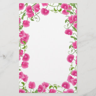 Sweet Pea Flowers Stationery