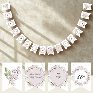 Sweet Pea Flowers Welcome Baby Brunch Elegant Bunting