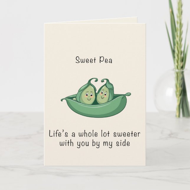Sweet Pea Folded Valentine Card (Front)