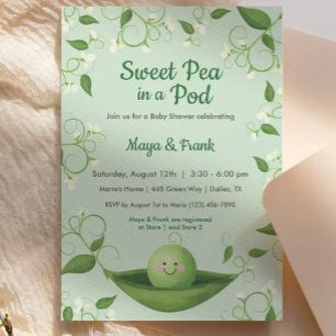 Sweet Pea in a Pod Baby Shower Invitation