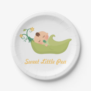 Sweet Pea in a Pod Boy Baby Shower Party Supplies Paper Plate