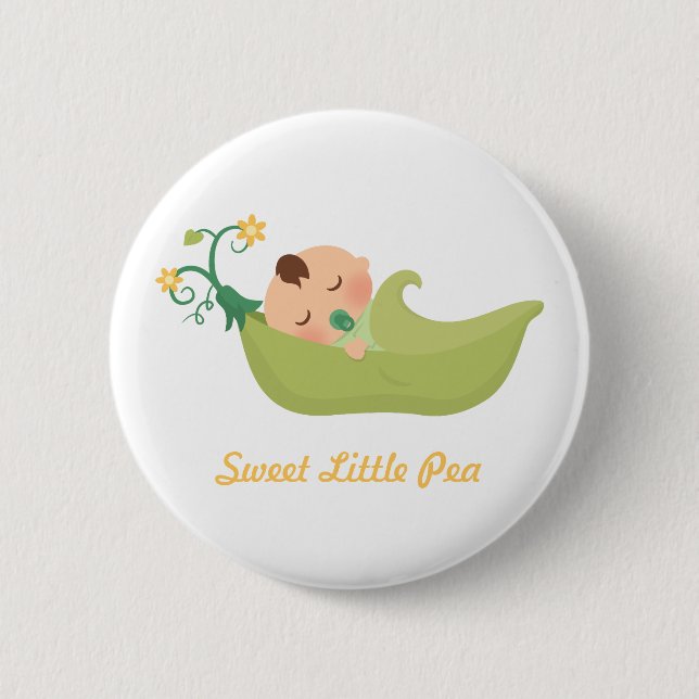 Sweet Pea in a Pod Cute Baby Boy 6 Cm Round Badge (Front)