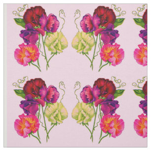 sweet pea in purple and pink fabric