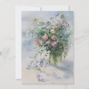 Sweet Pea In Watercolors Holiday Card