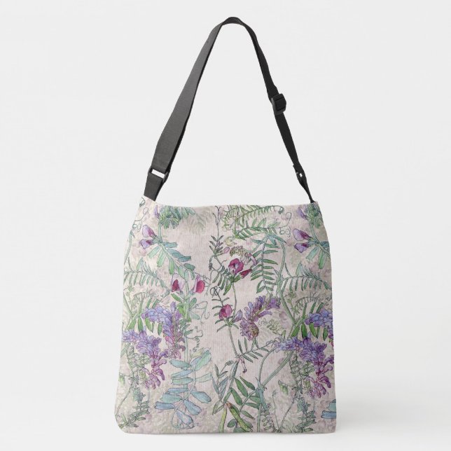 Sweet Pea Lathyrus Wildflower Flowers Tote Bag (Back)