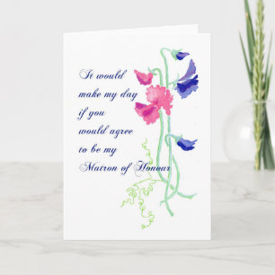 Sweet Pea Matron of Honour Request Card