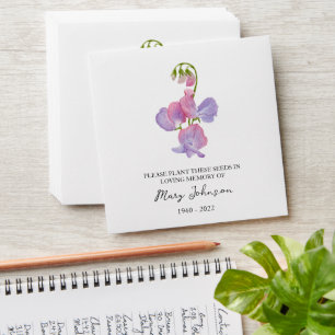 Sweet Pea Memorial Funeral Seed Envelope