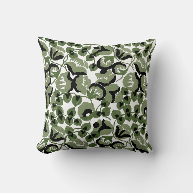 Sweet Pea (Olive) Fine Art Cushion (Front)