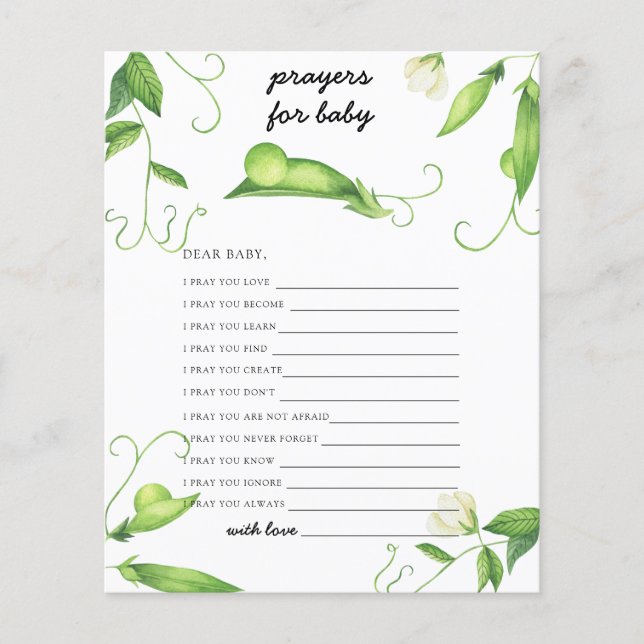 Sweet Pea - Party game | prayers for baby (Front)