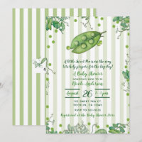 Sweet Pea Pod Green Striped Baby Shower