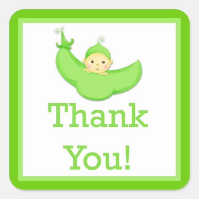Sweet Pea Pod Thank You Sticker (Front)