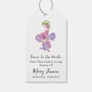 Sweet Pea Seed Packet Memorial Funeral Gift Tags