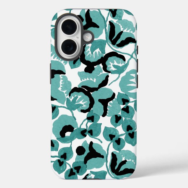 Sweet Pea (Teal) Fine Art Case-Mate iPhone Case (Back)