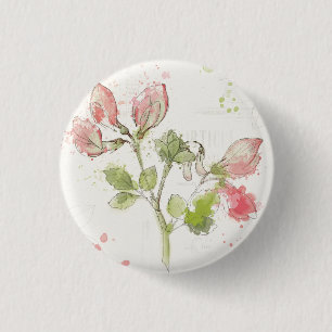 Sweet Pea watercolor 3 Cm Round Badge
