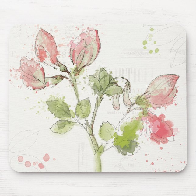 Sweet Pea watercolor Mouse Pad (Front)