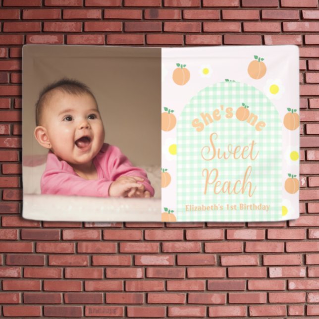 Sweet Peach 1st Birthday Banner (Creator Uploaded)