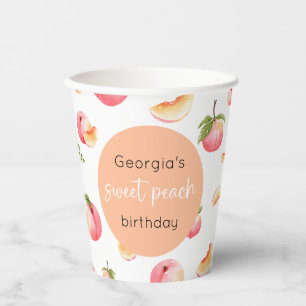 Sweet Peach 1st Birthday Paper Cups