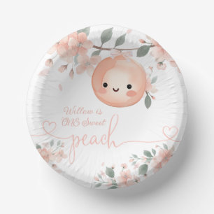 Sweet Peach 1st Birthday Paper Plate