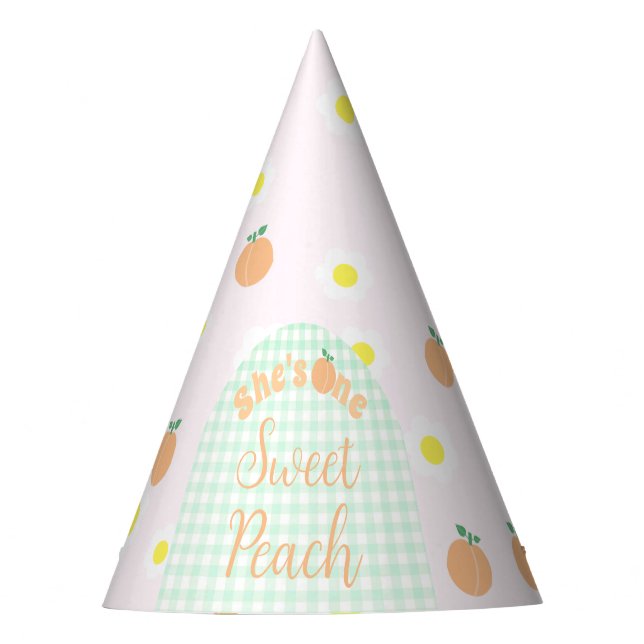 Sweet Peach 1st Birthday Party Hat (Front)
