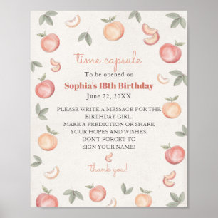 sweet peach advice for birthday girl time capsule poster