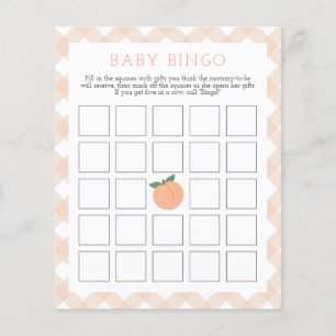 Sweet Peach   Baby Bingo Shower Game
