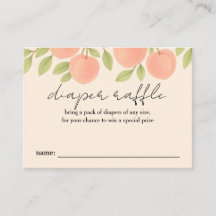 Sweet Peach Baby Shower Diaper Raffle