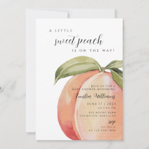 sweet peach Baby Shower girl Invitation